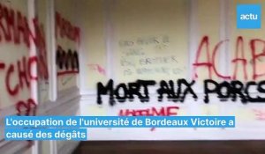 Dégradations à l'université de Bordeaux Victoire