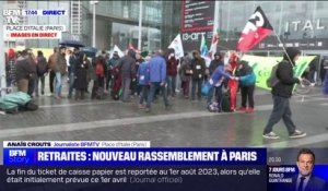 Réforme des retraites: nouveau rassemblement place d'Italie, à Paris