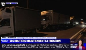 Retraites: les routiers bloquent une zone commerciale près de Caen