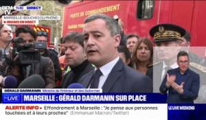 Effondrement à Marseille: Gérald Darmanin évoque "entre 4 et 10 personnes sous les décombres"
