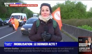 Retraites: opération de tractage en cours sur les routes à Rennes avant la manifestation