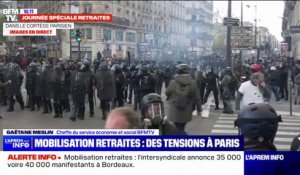 Retraites: de premières tensions éclatent en marge de la manifestation parisienne