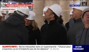 Emmanuel Macron est arrivé sur le chantier de Notre-Dame de Paris, quatre ans après l'incendie