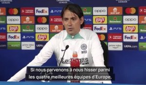 Inter - Inzaghi : "Se hisser parmi les 4 meilleures équipes d'Europe, ce serait une grande réussite"