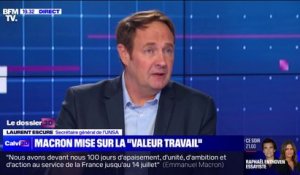 Laurent Escure (Unsa) sur la rencontre entre Emmanuel Macron et le patronat à l'Élysée: "Cette réunion est une mise en scène"