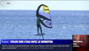 Le wingfoil, un sport semblable au kitesurf et qui permet de voler sur l'eau