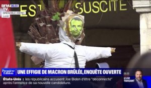 Grenoble: un mannequin à l'effigie d'Emmanuel Macron brûlé et frappé, une enquête ouverte