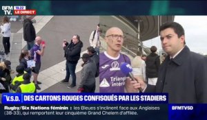 Finale de la Coupe de France: ce supporter toulousain s'est vu refuser l'accès au Stade de France avec un carton rouge distribué par les syndicats