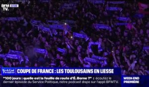 Coupe de France: les Toulousains ont entonné l'hymne du TFC sur la place du Capitole samedi soir après la victoire du club