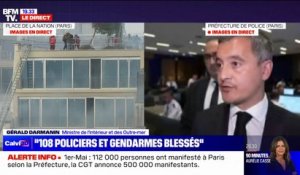 Manifestations du 1er-Mai: Gérald Darmanin déplore "des événements graves" où 108 policiers ont été blessés