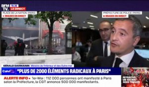 Manifestations du 1er-Mai: "À Paris, ils étaient à peu près 2.000 individus radicaux", affirme Gérald Darmanin qui dénonce "une violence qui va crescendo"