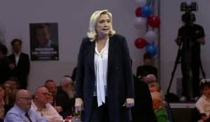 Marine Le Pen lors de la Fête de la Nation le 1er mai 2023 au Havre