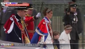 Le prince William et la princesse Kate arrivent à l'abbaye de Westminster avec leurs enfants pour le couronnement de Charles III