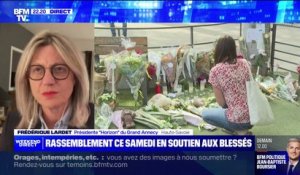 Hommage aux victimes de l'attaque au couteau: "Nous souhaitons faire de ce rassemblement un rassemblement républicain", affirme Frédérique Lardet, présidente du Grand Annecy