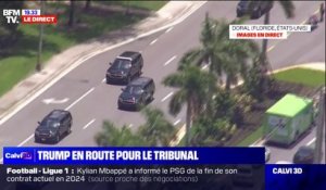 Donald Trump en route pour le tribunal de Miami en vue de sa comparution