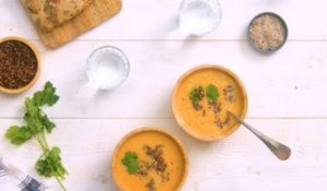 Soupe de patates douces quinoa et coriandre
