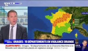 Orages: 19 départements désormais en vigilance orange