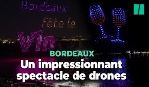 À la Fête du vin à Bordeaux, des centaines de drones ont servi des grands crus dans le ciel