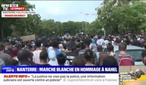 Plusieurs centaines de personnes participent à la marche blanche en mémoire de Nahel, le cortège est parti de la cité Pablo-Picasso à Nanterre