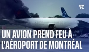 Les images d'un avion en flammes à l'aéroport Pierre-Eliott Trudeau à Montréal