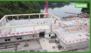 Chantier de la piscine de l'Orient vu par drone