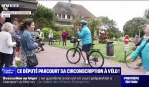 Ce député MoDem du Calvados parcourt sa circonscription à vélo pendant ses vacances