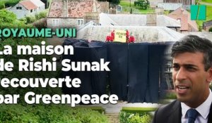 Une maison de Rishi Sunak recouverte de draps « noir pétrole » par Greenpeace