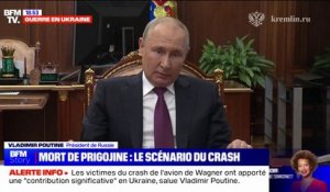 Crash en Russie/Evgueni Prigojine: Vladimir Poutine présente "ses sincères condoléances à toutes les familles des personnes qui étaient à bord et qui sont mortes"