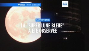 Une rare "super Lune bleue" a été observée dans la nuit de mercredi à jeudi
