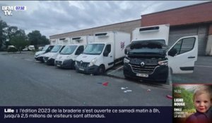 Le site logistique des Restos du cœur dans le Nord vandalisé, douze camions saccagés