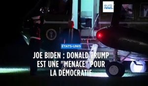 Joe Biden qualifie Donald Trump de "menace" pour la démocratie américaine