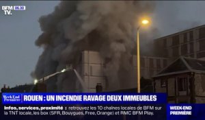 Rouen: deux immeubles désaffectés s'effondrent lors d'un important incendie