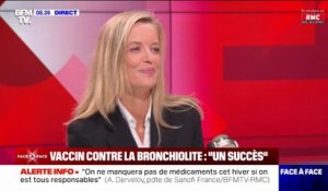 Le traitement contre la bronchiolite sera distribué "en maternités", affirme Audrey Derveloy, présidente de Sanofi France