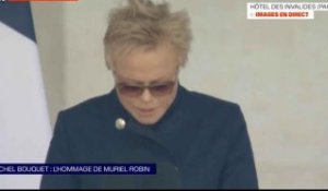 "Je t'embrasse de toute mon âme" : les larmes de Muriel Robin aux Invalides pour Michel Bouquet