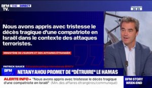Israël: une ressortissante française est décédée "dans le contexte des attaques terroristes", et 7 Français sont portés disparus, a annoncé le Quai d'Orsay dans un communiqué