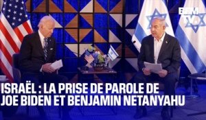 Israël: la prise de parole de Joe Biden et Benjamin Netanyahu depuis Tel-Aviv