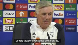 Real Madrid - Ancelotti : "Je fais confiance aux arbitres, parfois plus, parfois moins"