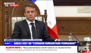 Emmanuel Macron: "Il était essentiel de venir ici à la rencontre du président de l'Autorité palestinienne et du peuple palestinien"