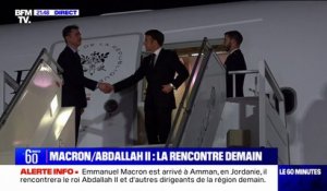 Jordanie: les images de l'arrivée d'Emmanuel Macron à Amman