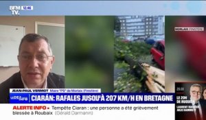 Tempête Ciarán: "Les chutes d'arbres ont occasionné pas mal de casse sur le réseau électrique", affirme le maire de Morlaix, dans le Finistère