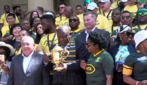 Afrique du sud: le président Ramaphosa rencontre les Springboks après leur sacre au Mondial