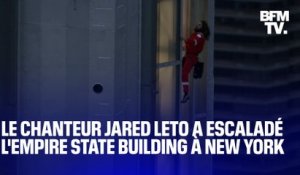 Jared Leto escalade l'Empire State Building à New York pour annoncer la tournée de son groupe
