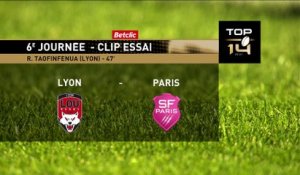 TOP 14 - Essai de Romain TAOFIFENUA (LOU) - LOU Rugby - Stade Français Paris - Saison 2023-2024