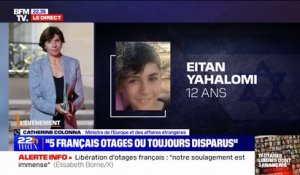 Catherine Colonna (ministre des Affaires étrangères) sur la libération des otages du Hamas: "C'est la priorité numéro un de la France que de faire libérer nos compatriotes"