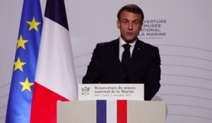 Emmanuel Macron veut que le musée national de la Marine soit "un lieu de pédagogie, de rencontre et de rayonnement"