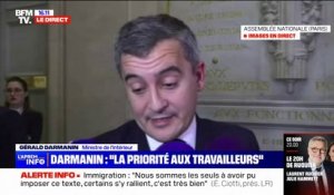 Loi Immigration: "Il faudra demander à Marine Le Pen pourquoi elle vote pour la régularisation des travailleurs sans papiers" réagit Gérald Darmanin