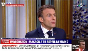 Loi immigration: Emmanuel Macron défend l'idée d'un "en même temps" sur le texte