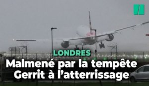 Tempête Gerrit : les « rebonds » de cet avion qui tente d’atterrir à Londres attestent de la puissance des rafales