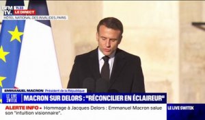Hommage à Jacques Delors: "La vie de Jacques Delors fut faite de chemins de traverse, loin des routes peuplées" affirme Emmanuel Macron