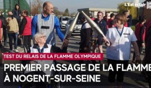 Premier passage de la flamme olympique à Nogent-sur-Seine pour le test du relais